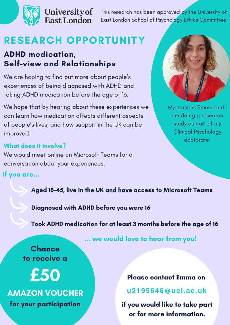 ADHD medication, Self-view and Relationships Study