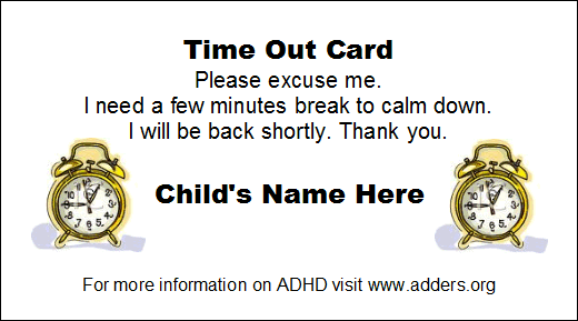 Time Out Card